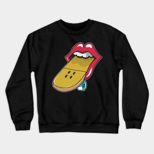 Glossy red lips skateboard tongue Skateboarding Crewneck Sweatshirt